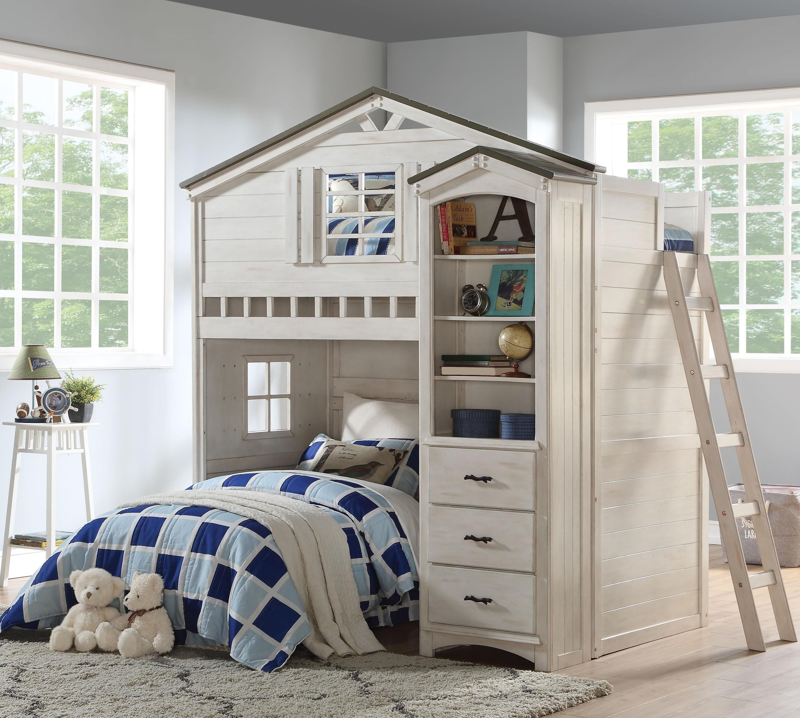 Acme Furniture Tree House 37165+31768 Vintage Farmhouse Twin Playhouse